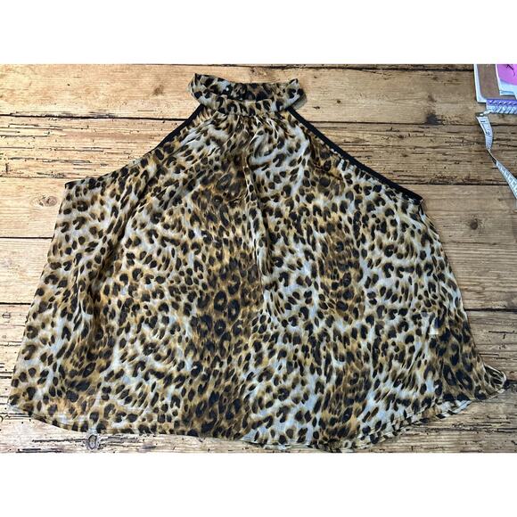 AB Animal Behavior Womens Size 3 Leopard Print Halter Top - Picture 1 of 12